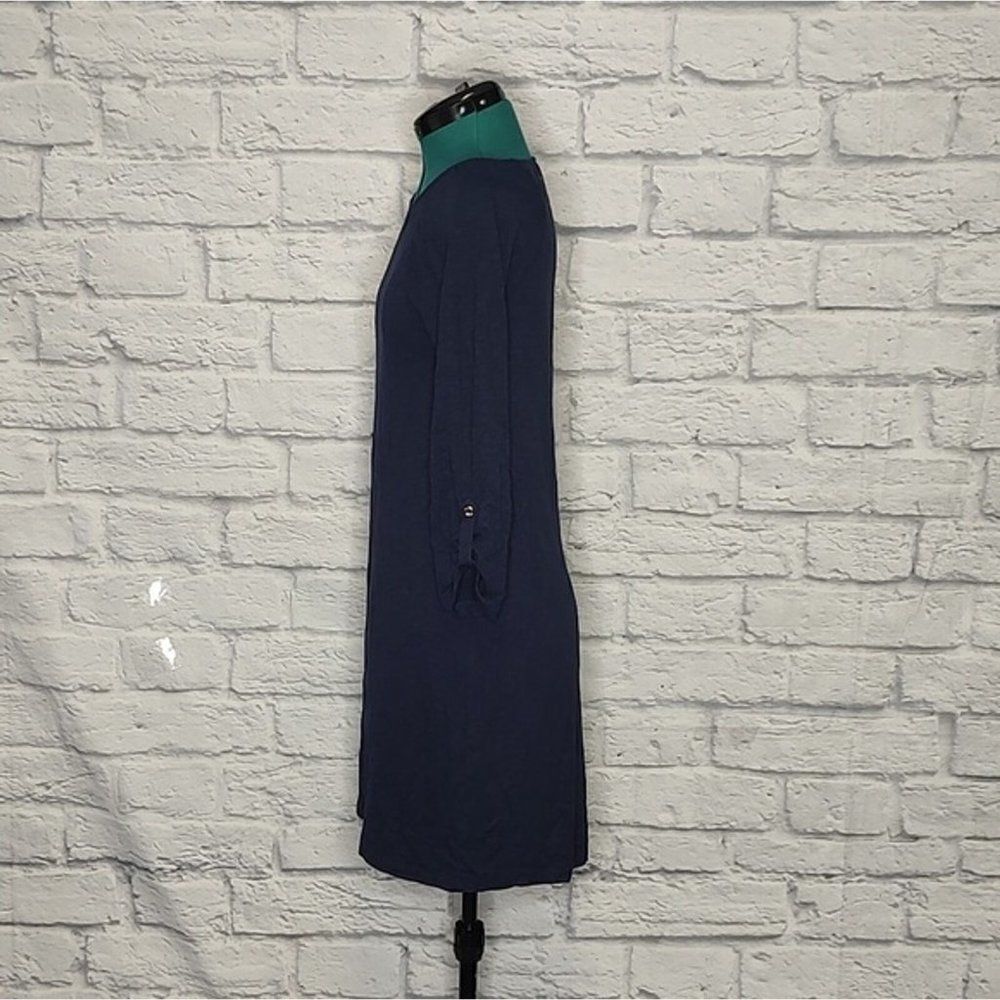 LILLY Pulitzer women's navy blue cotton modal round neck 3/4 sleeve dress Sz S - Picture 3 of 8